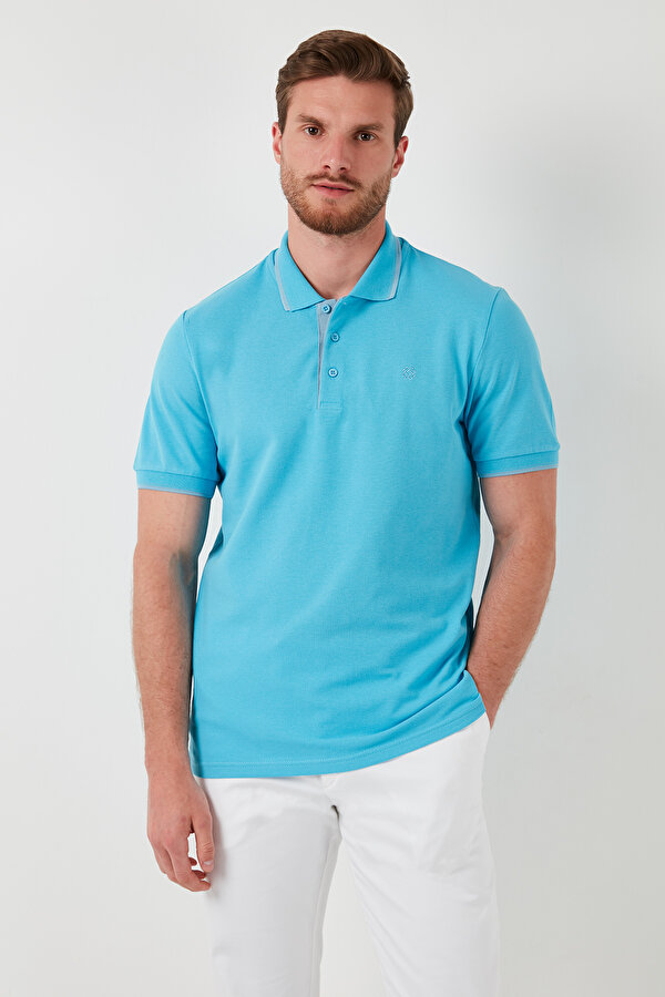Erkek Polo Yaka T Shirt 5902118 AQUA-MAVİ