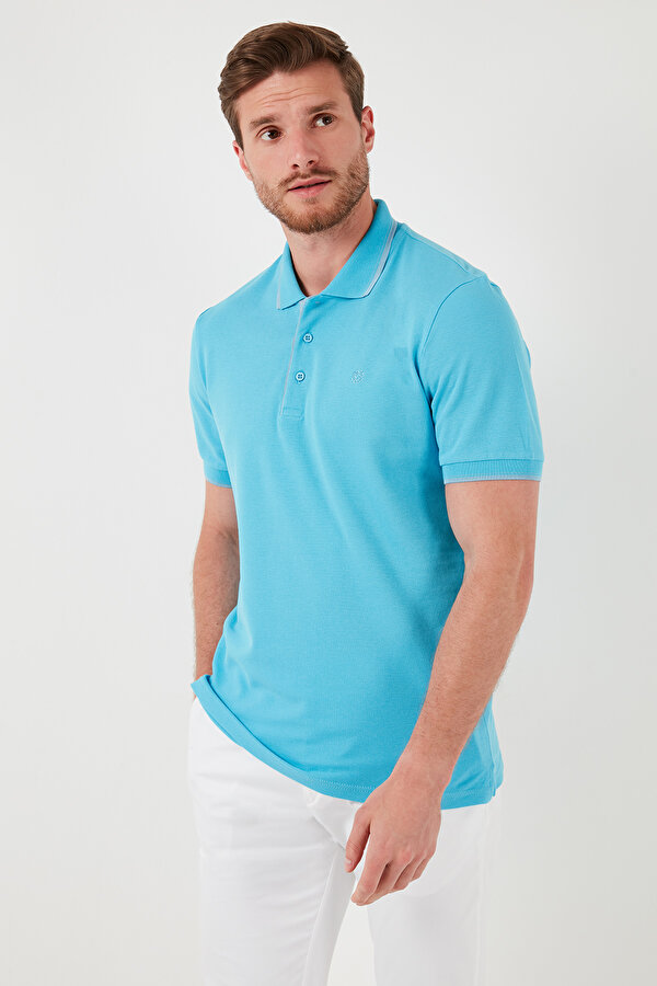 Erkek Polo Yaka T Shirt 5902118 AQUA-MAVİ