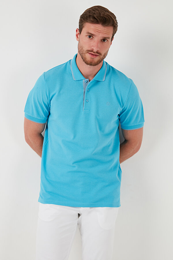 Erkek Polo Yaka T Shirt 5902118 AQUA-MAVİ