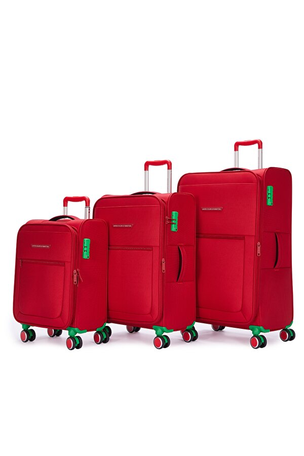 Ultra Light 3 lü Valiz Seti Büyük - Orta ve Kabin Boy Kırmızı BNT2800