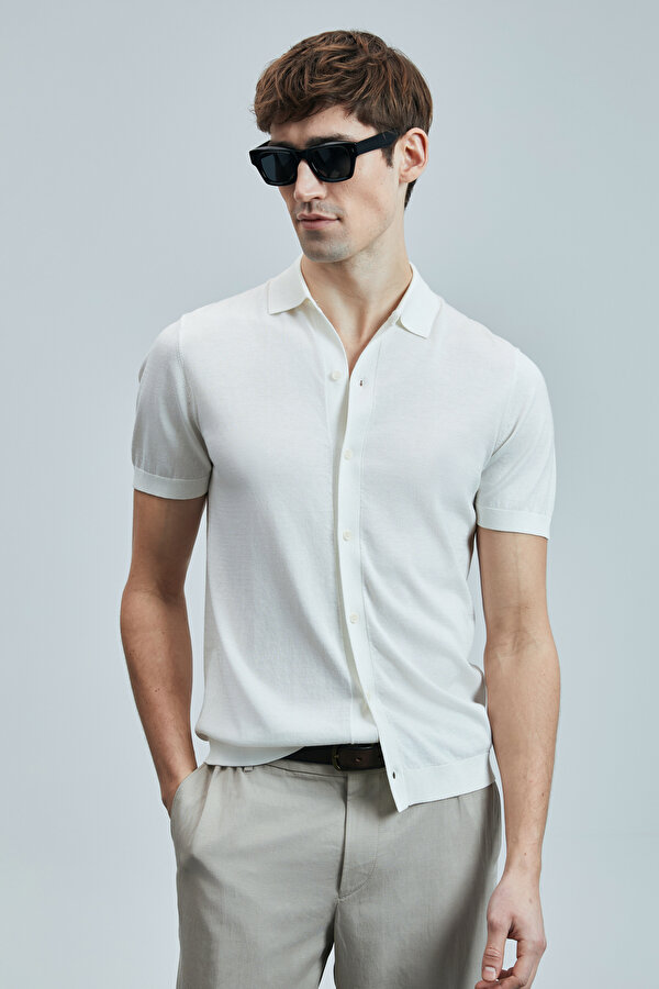 111090132 Hector Erkek Modal Karışımlı Kazak Gömlek Erkek Gömlek