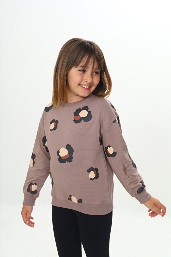 Toontoy Kız Çocuk Pano Baskılı Sweatshirt