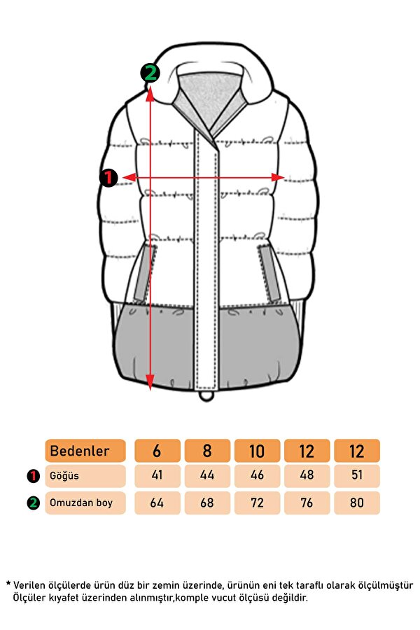 Toontoy Kız Çocuk Beli Lastikli Kapüşonlu İçi Kürklü Kaban