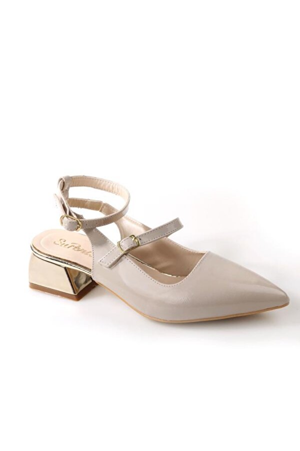 Sprs 02827 4 Cm Topuklu Kadın Arkası Açık Stiletto Ayakkabı
