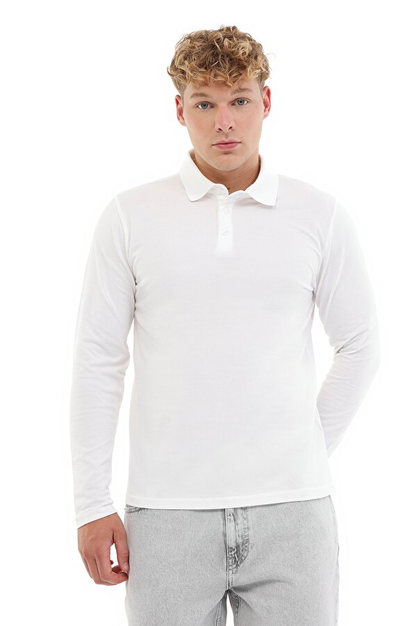 MB SN329 UKOL POLO 5PR Beyaz Erkek Uzun Kol T-Shirt