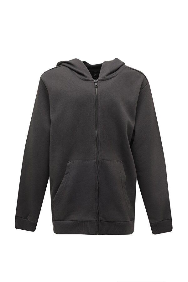 KU 18SHAY KDS01 5PR Gri Unisex Çocuk Fermuarlı Sweatshirt