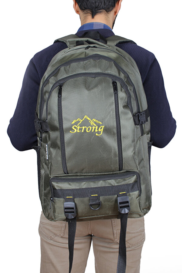 STRONG 17-18.4 İNCH Laptop Bölmeli Büyük Boy Sırt Çantası ,Dağcı Çantası,Seyahat Kamp Çantası HAKİ YEŞİL