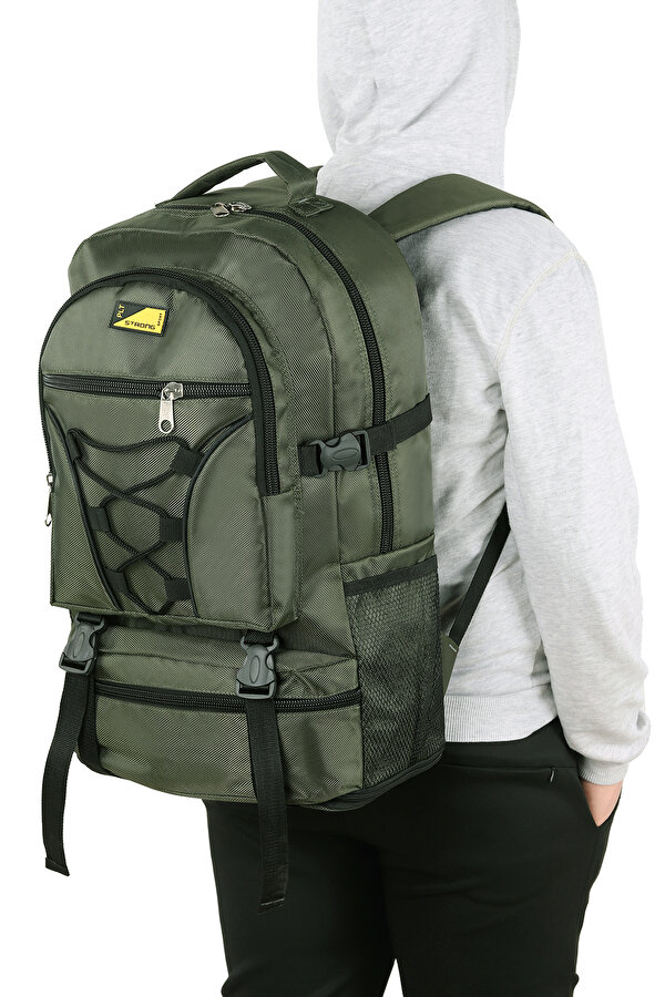 STRONG Büyük Boy Körüklü Sırt Çantası, Dağcı Kamp Sırt Çantası STR01 HAKİ YEŞİL