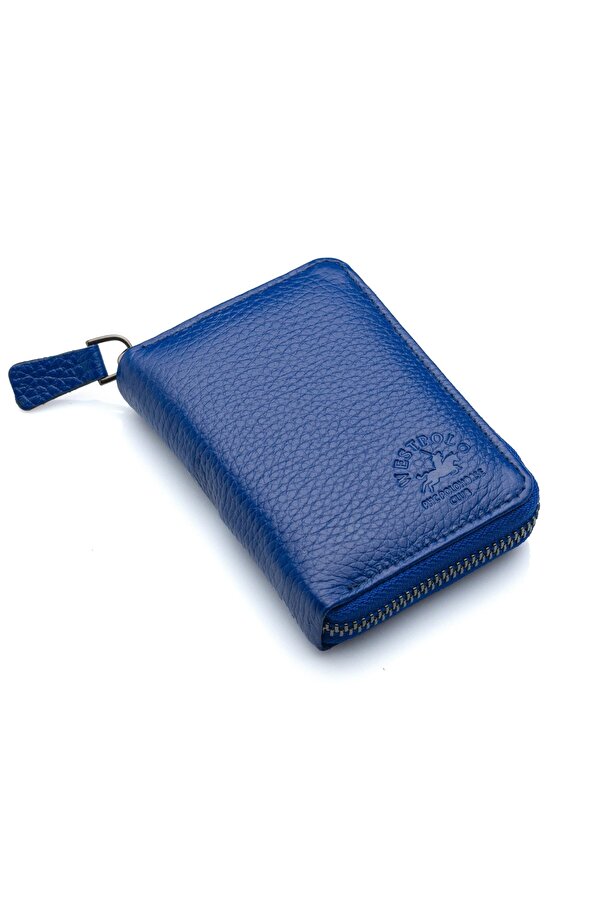 West Polo Bol Kartlıklı Kağıt Para Bölmeli Fermuarlı Hakiki Deri Unisex Kartlık Cüzdan TRY502