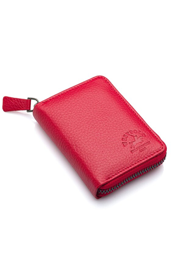 West Polo Bol Kartlıklı Kağıt Para Bölmeli Fermuarlı Hakiki Deri Unisex Kartlık Cüzdan TRY502