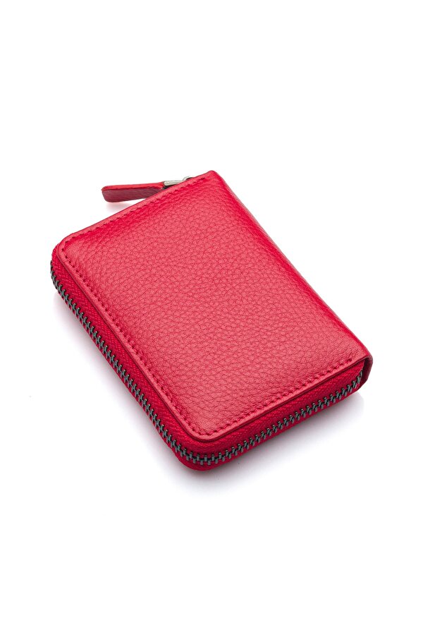 West Polo Bol Kartlıklı Kağıt Para Bölmeli Fermuarlı Hakiki Deri Unisex Kartlık Cüzdan TRY502