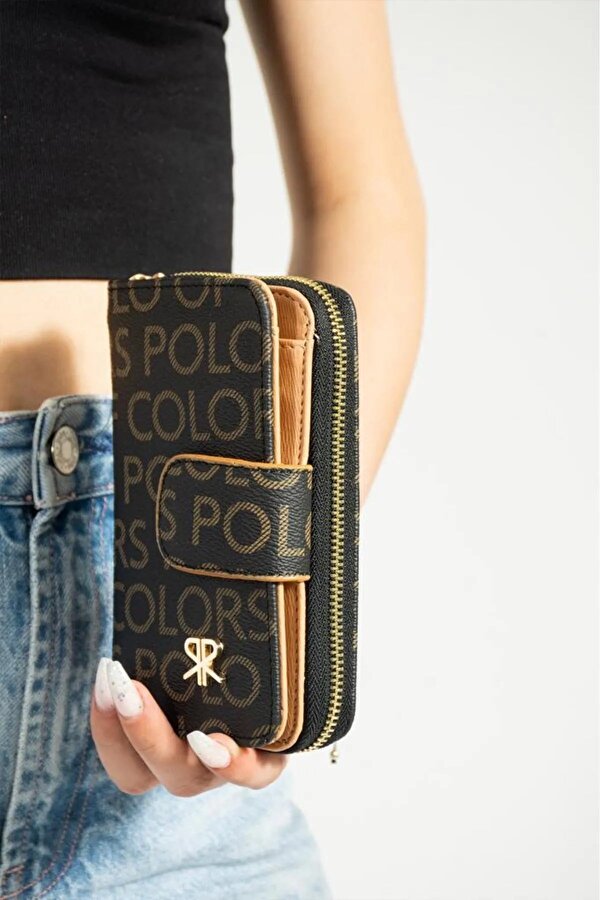 Kadın Bol Kartlıklı Bozuk Para ve Kağıt Para Bölmeli Çok Bölmeli Cüzdan Try8011