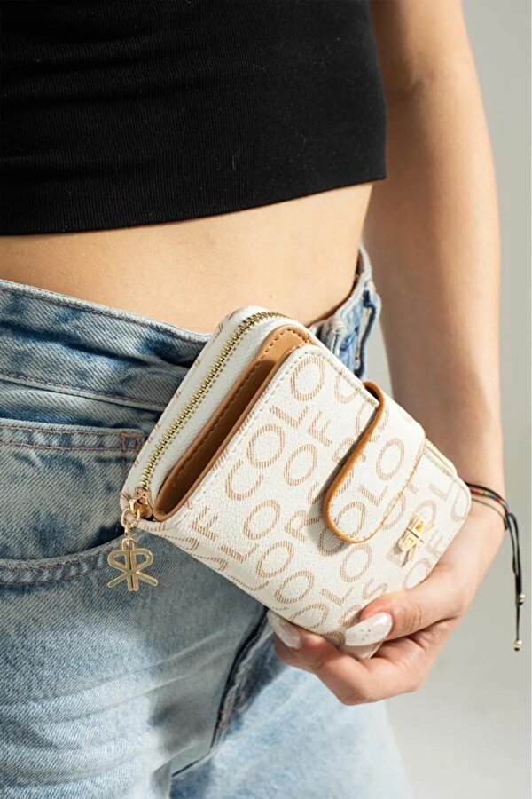 Kadın Bol Kartlıklı Bozuk Para ve Kağıt Para Bölmeli Çok Bölmeli Cüzdan Try8011