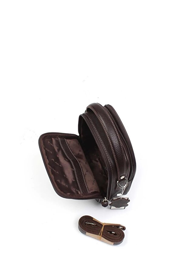 DERİ 347 %100 HAKİKİ DERİ ERKEK EL ÇANTASI ÇAPRAZ ÇANTA ACI KAHVERENGİ