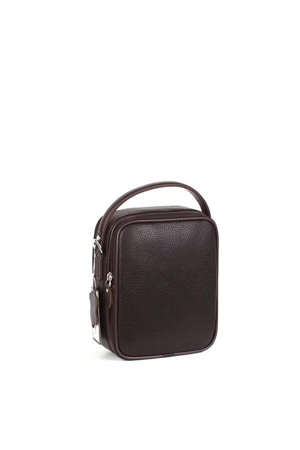 DERİ 347 %100 HAKİKİ DERİ ERKEK EL ÇANTASI ÇAPRAZ ÇANTA ACI KAHVERENGİ