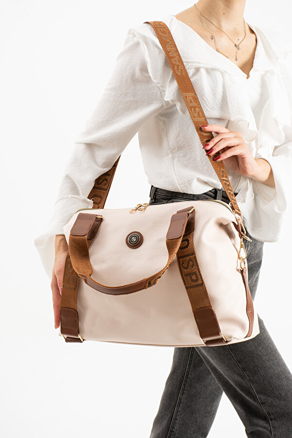 SN 1432  Kadın Omuz Çantası Kol Çantası El Çantası Çapraz Çanta KREM-TABA