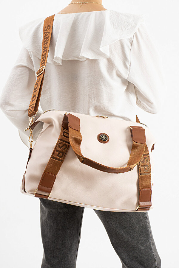 SN 1432  Kadın Omuz Çantası Kol Çantası El Çantası Çapraz Çanta KREM-TABA