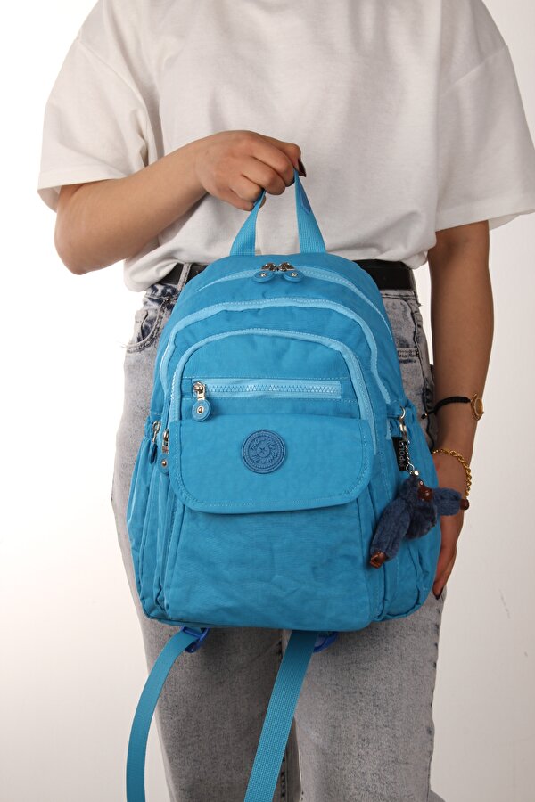 My polo 8675 Klinkır Kadın sırt çantası orta boy günlük suya dayanıklı MAVİ