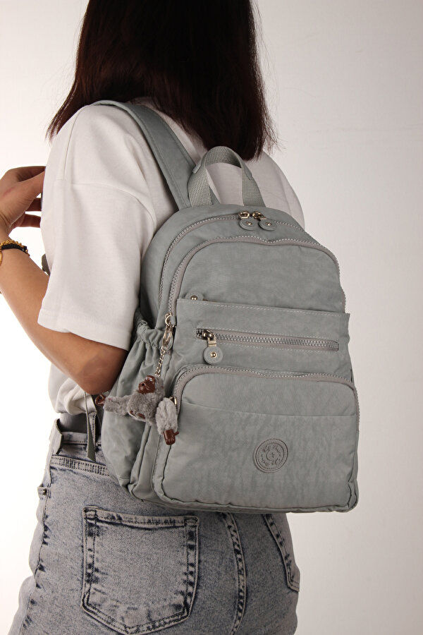 My polo 8745 Klinkır Kadın sırt çantası orta boy günlük suya dayanıklı A.GRİ