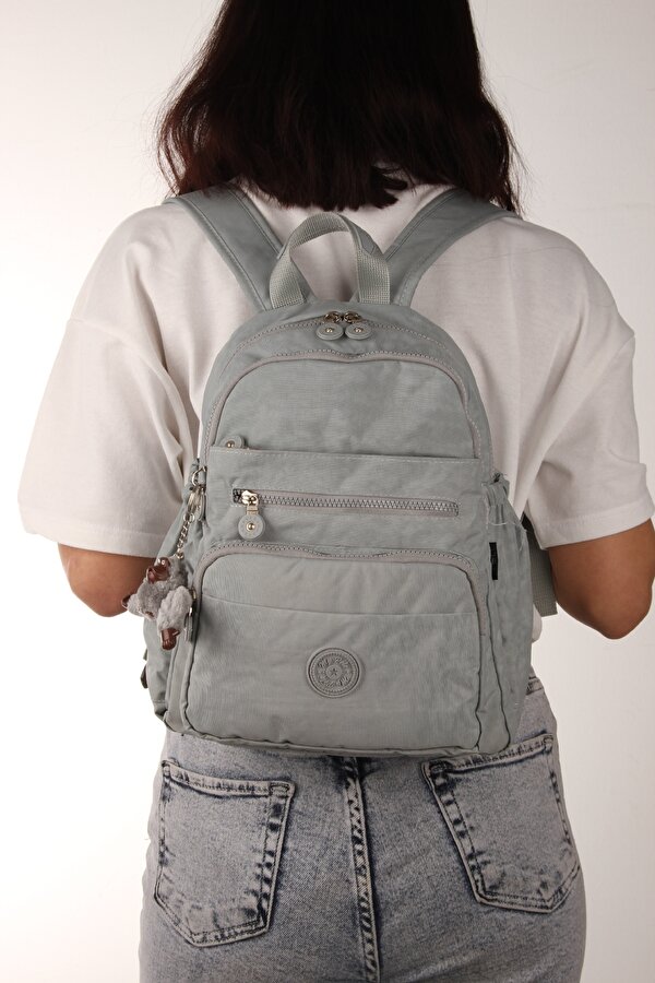 My polo 8745 Klinkır Kadın sırt çantası orta boy günlük suya dayanıklı A.GRİ