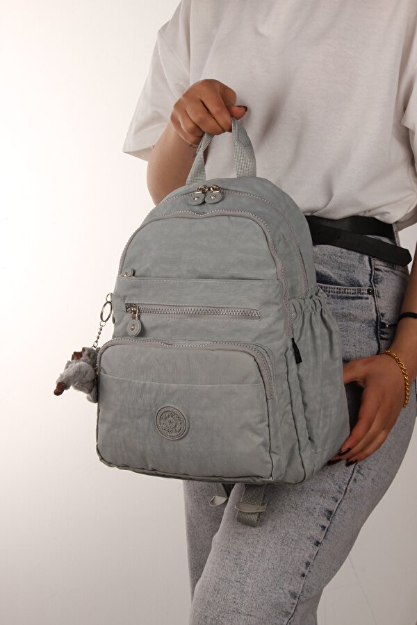 My polo 8745 Klinkır Kadın sırt çantası orta boy günlük suya dayanıklı A.GRİ