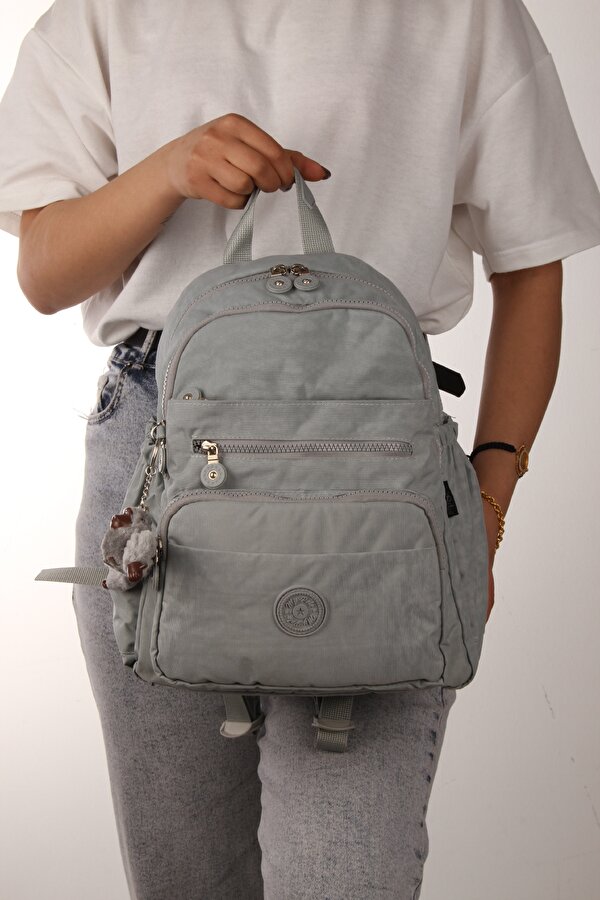 My polo 8745 Klinkır Kadın sırt çantası orta boy günlük suya dayanıklı A.GRİ