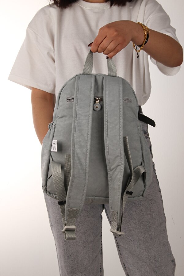 My polo 8745 Klinkır Kadın sırt çantası orta boy günlük suya dayanıklı A.GRİ