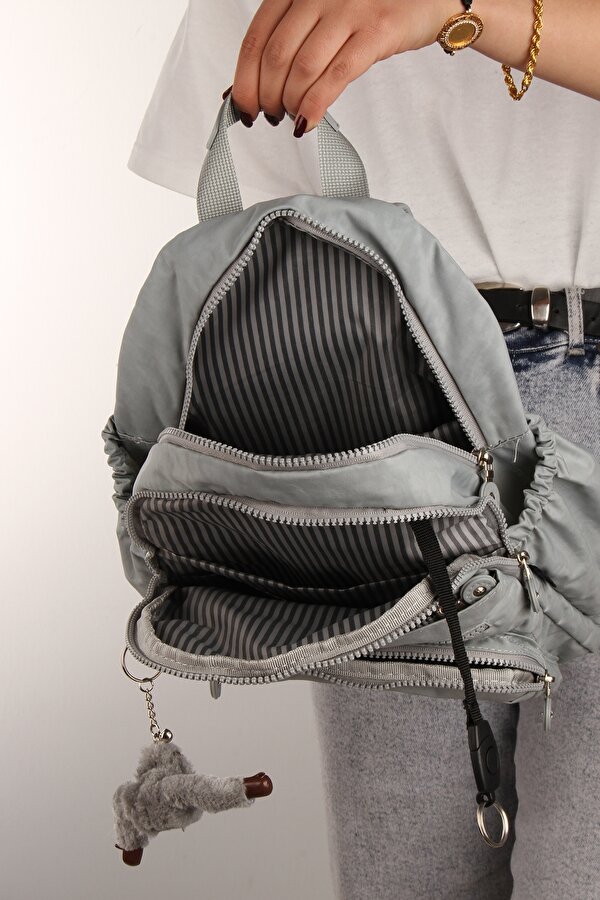 My polo 8745 Klinkır Kadın sırt çantası orta boy günlük suya dayanıklı A.GRİ