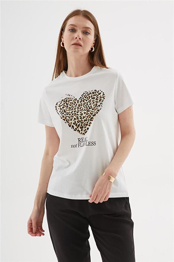 25Y0406K1 Kadın Baskılı T-Shirt