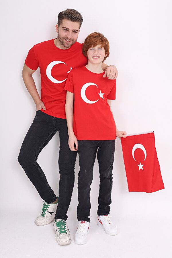 Toontoy Unisex Çocuk Ay Yıldız Baskılı Tişört