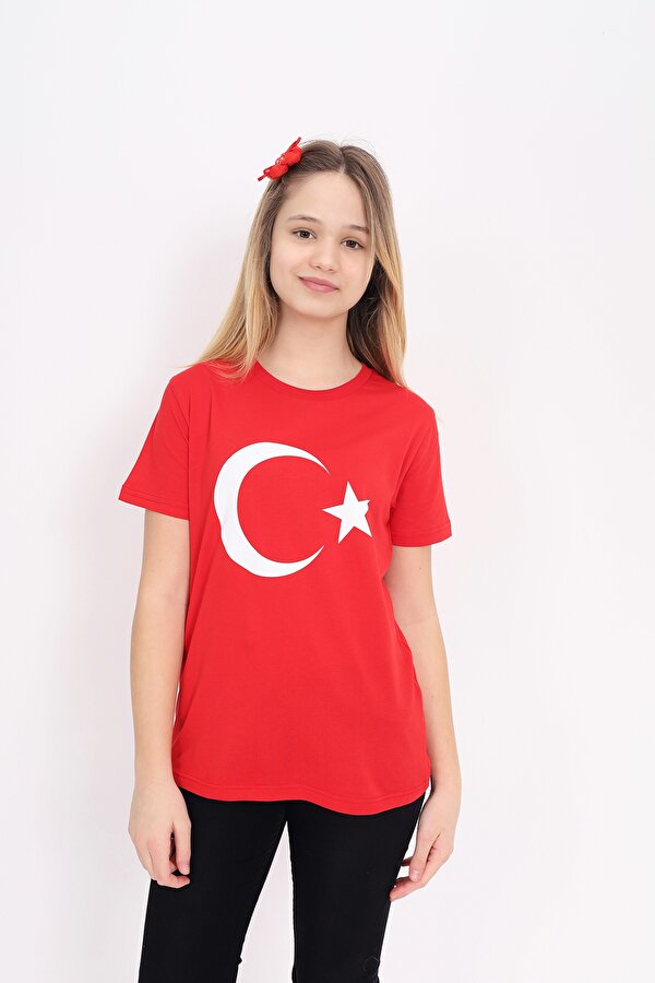 Toontoy Unisex Çocuk Ay Yıldız Baskılı Tişört