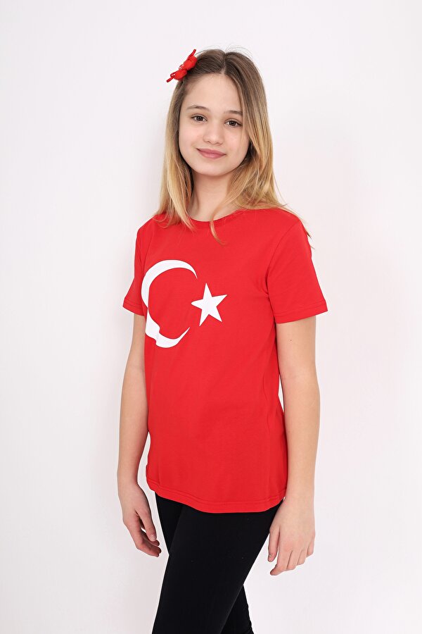 Toontoy Unisex Çocuk Ay Yıldız Baskılı Tişört