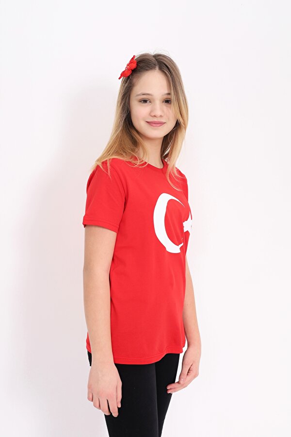 Toontoy Unisex Çocuk Ay Yıldız Baskılı Tişört