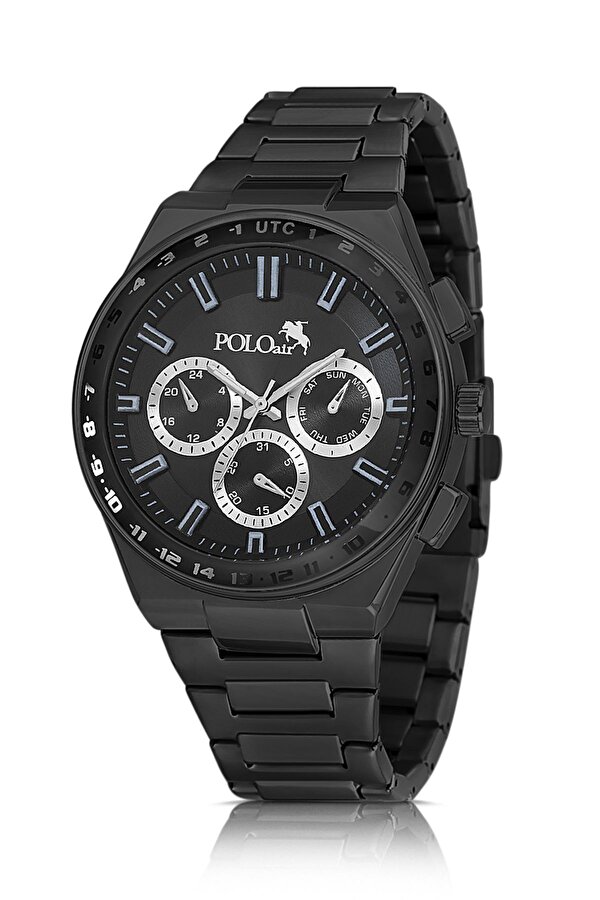 Erkek Kol Saati El Çantası Cüzdan Kemer Kartlık Çakmak Set Siyah Renk Kombin PL-7008E1