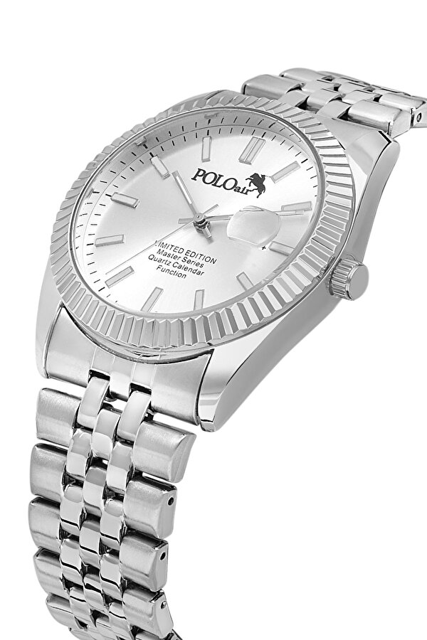 Mercek Takvimli Erkek Kol Saat Gözlük Parfüm Kartlık Anahtarlık Kombin Gümüş Renk PL-7006E3