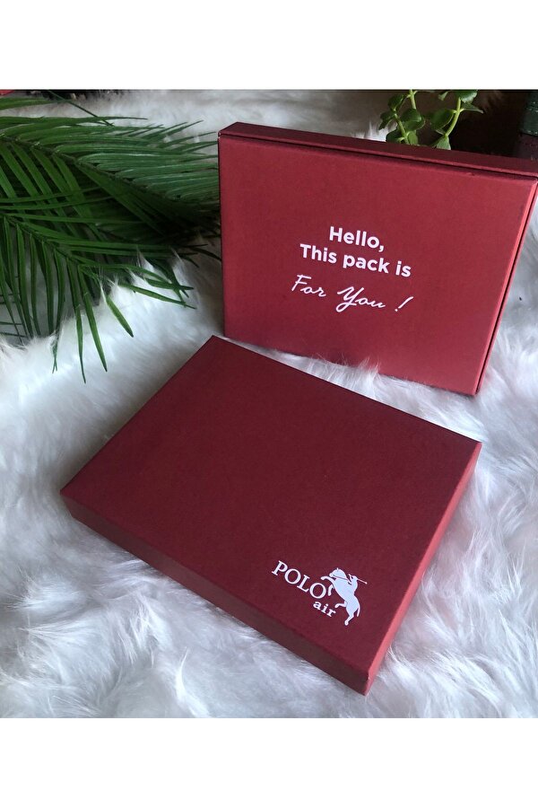 Renkli Cam Erkek Kol Saati Ve Cüzdan Hediyelik Kutusunda Kombin Beyaz Lacivert Renk PL-7004E4