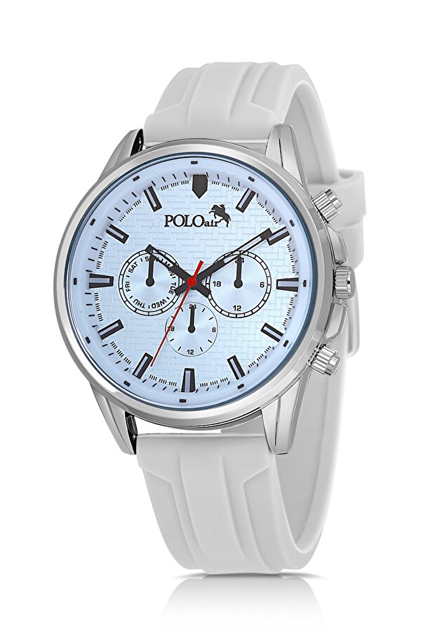 Renkli Cam Erkek Kol Saati Ve Cüzdan Hediyelik Kutusunda Kombin Beyaz Lacivert Renk PL-7004E4