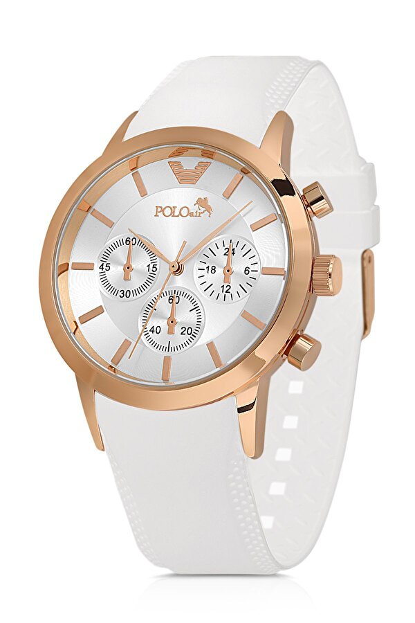 Silikon Erkek Kol Saati ve Parfüm Seti Hediyelik Kutusunda Kombin Beyaz Bakır Renk PL-7002E5