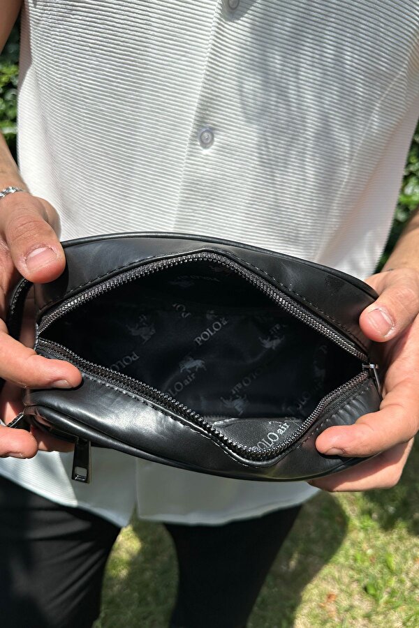 Erkek Kol Saati El Çantası Cüzdan Kemer Kartlık Çakmak Set Siyah Renk Kombin PL-7022E1