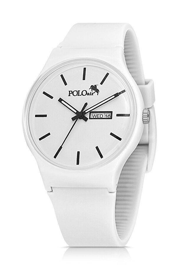 Spor Gün Ay Takvimli Kadın Kol Saati Parfüm Bordo Hediyelik Kutsunda Set Beyaz Siyah Renk ST-2169S1