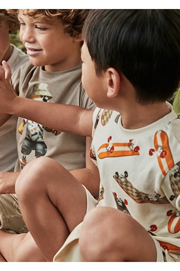 Kaykay Baskılı Erkek Çocuk T-shirt 3038