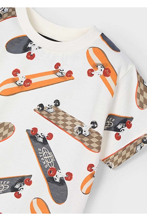 Kaykay Baskılı Erkek Çocuk T-shirt 3038