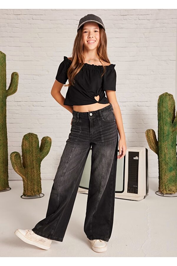 Kız Çocuk Crop T-shirt 6028