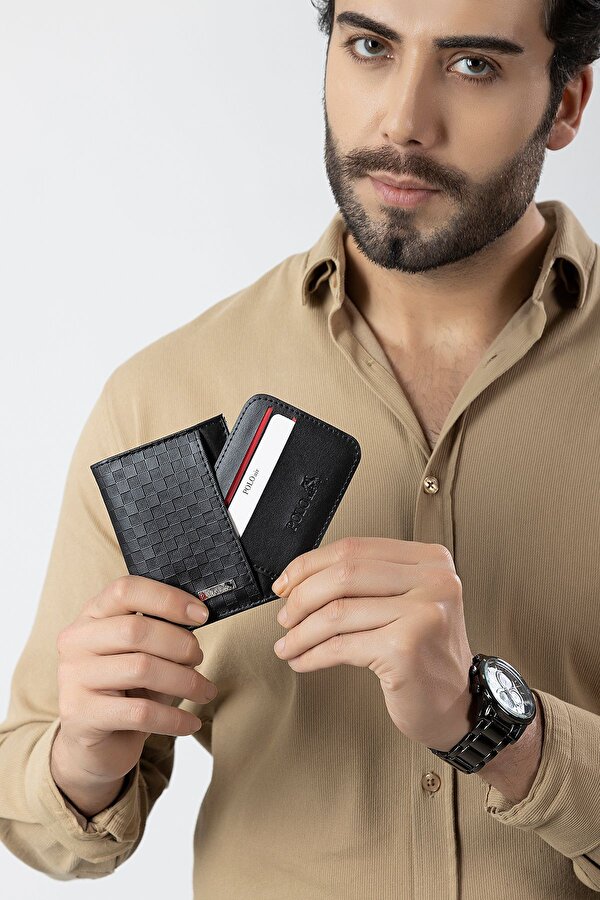 Erkek Kol Saati Dama Desen Cüzdan Kemer Kartlık Parfüm Kombin Set Gümüş Siyah Renk PL-0992E4