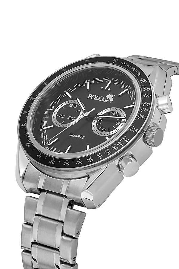 Spor Kasa Erkek Kol Saati Cüzdan Kemer Kartlık Çakmak Kombin Set Gri Gümüş Renk PL-0991E2