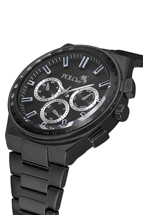 Erkek Kol Saati Cüzdan Kemer Kartlık Parfüm Kombin Set Siyah Renk PL-0990E1