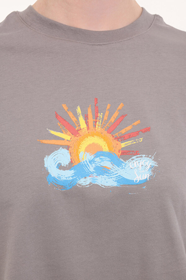 WL ANWAR 11BT264 5FX Antrasit Kadın Kısa Kol T-Shirt