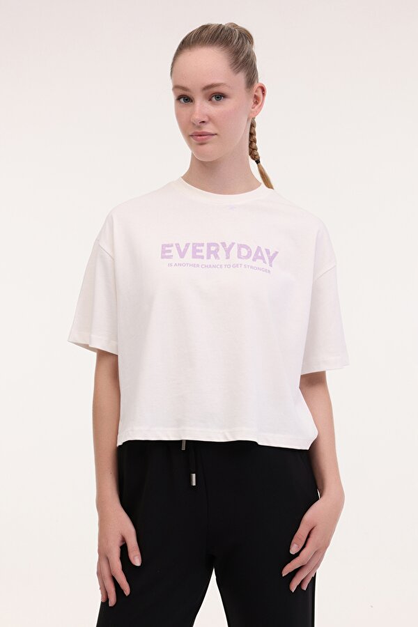 WL FREYA 11SY790 5FX Ekru Kadın Kısa Kol T-Shirt