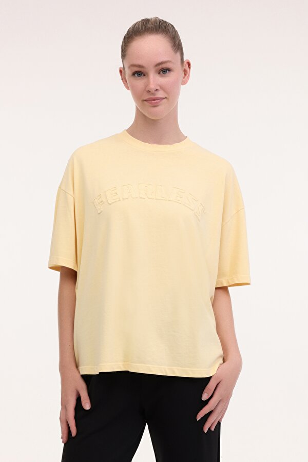 WL GALE 11SY788 5FX Sarı Kadın Kısa Kol T-Shirt