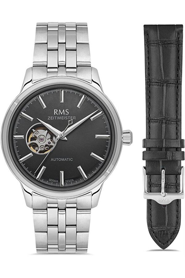RMS.1.AG1637.02 Otomatik Mekanizmalı Kristal Camlı Çelik Kordon Çelik Kasa 5 ATM Suya Dayanıklı Metalik Renk Erkek Kol Saati